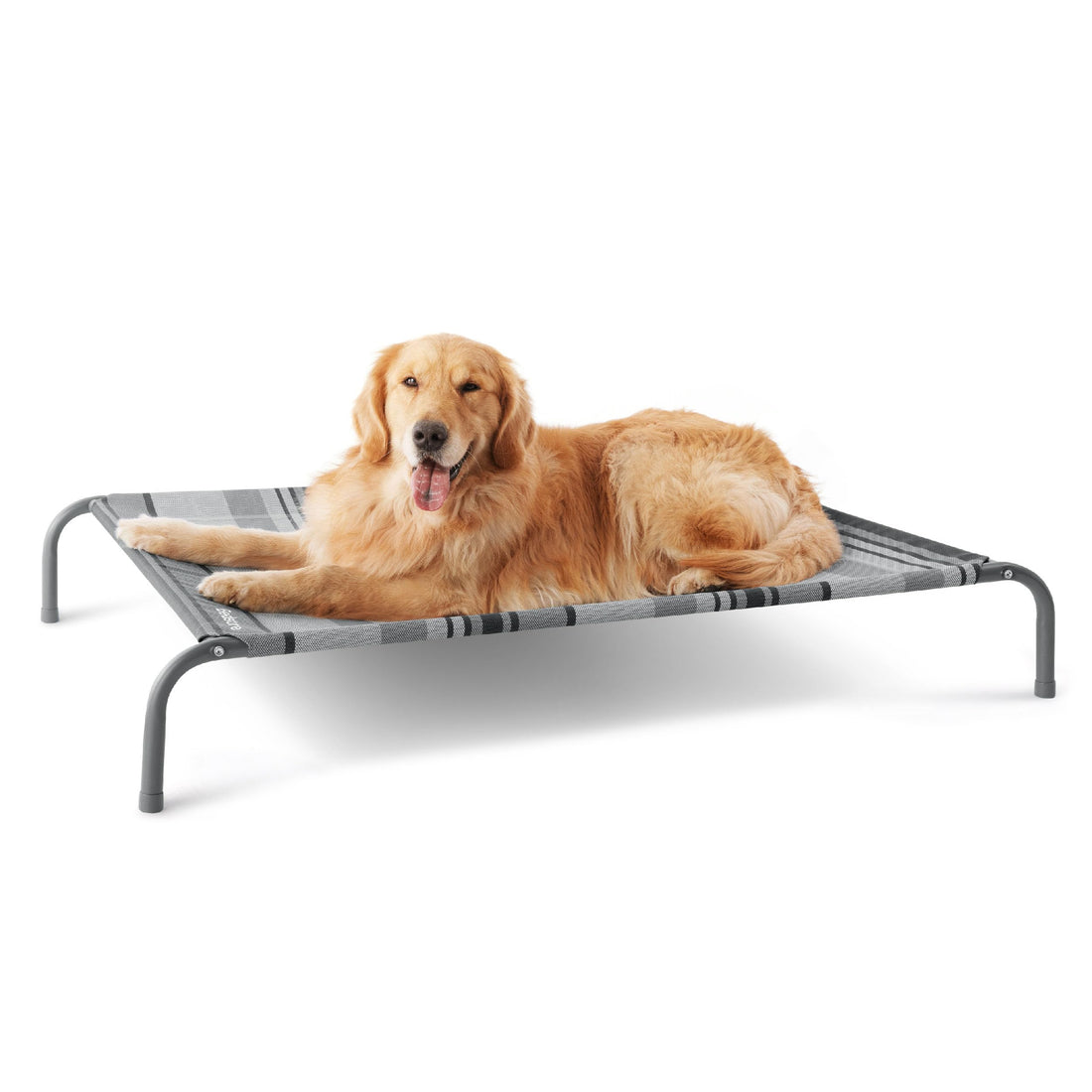 Bedsure Outdoor Elevated Dog Bed Large Sized Dog, Portable Indoor & Outdoor Cooling Raised Cot Pet Hammock Bed with Skid-Resistant Feet, Frame with Breathable Mesh, Grey, 49 inches