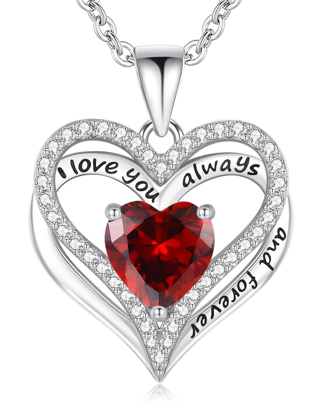 Always & Forever--I Love you Heart Necklace--S925 Sterling Silver Necklace for Women, TCoU Recommendations from Amazon Products