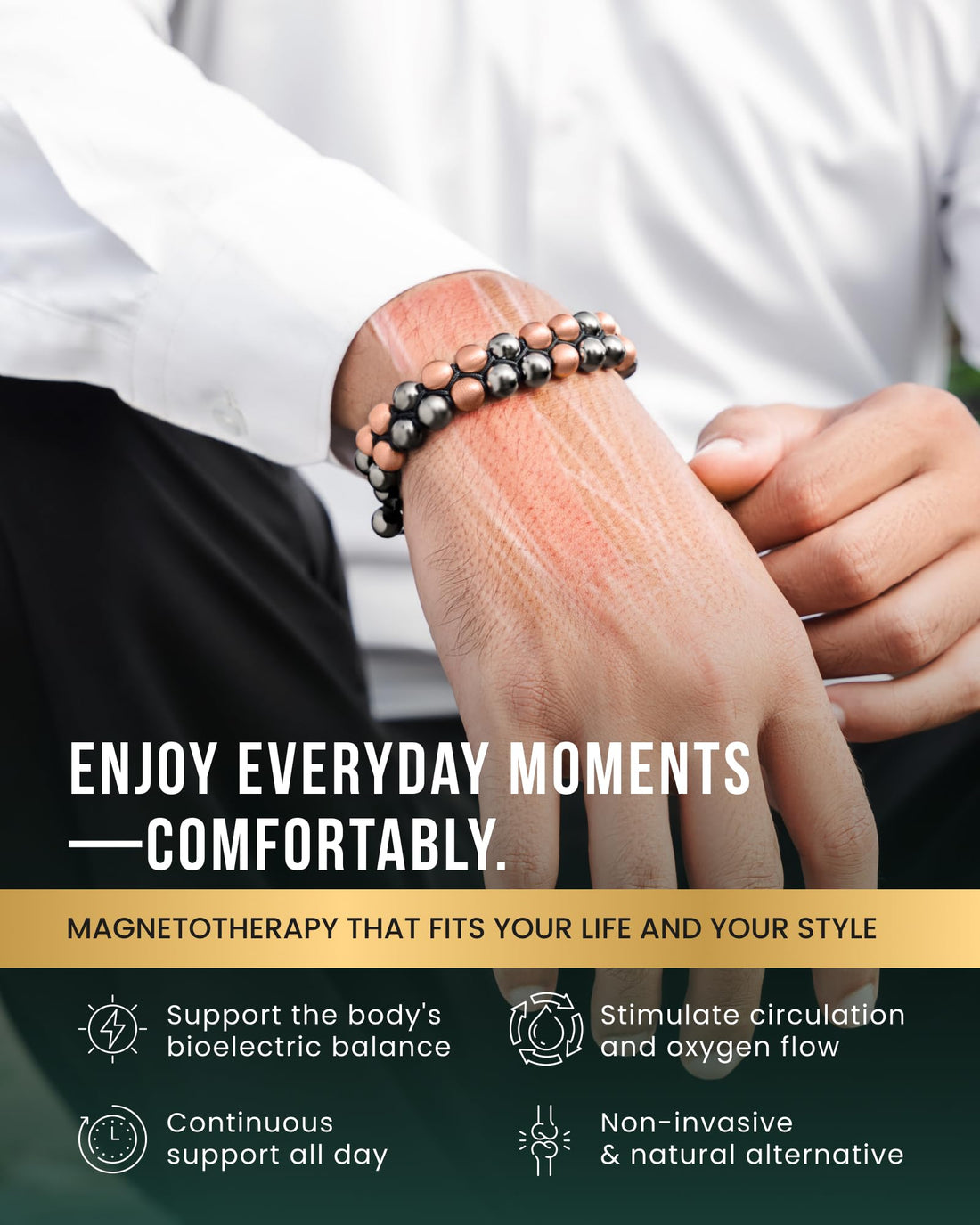 Copper Jewelry--MagnetRX® Magnetic Bracelets for Men & Women – MAX Strength Magnetic Hematite & Copper Bracelet with 8mm Solid Copper Beads (Double Copper), TCoU Recommendations from Amazon Products