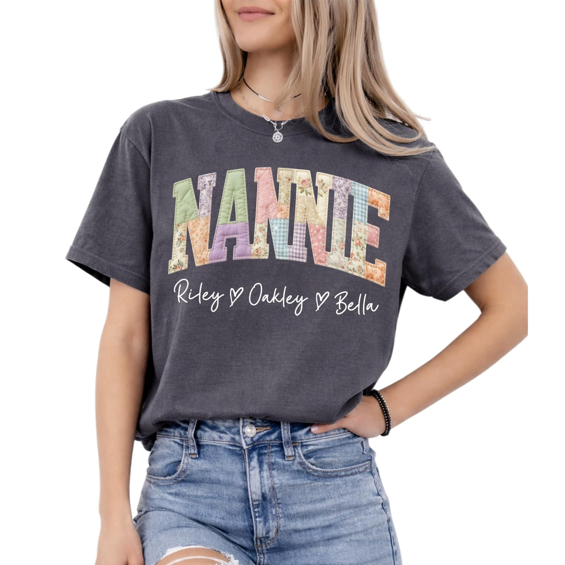 Grandma's -- Mother's Day-Personalized T-shirts--NAZENTI Personalized Gigi Shirt Gifts for Grandma, Custom Grandma Faux Patchwork Shirt with Grandkids Name, TCoU Recommendations from Amazon Products