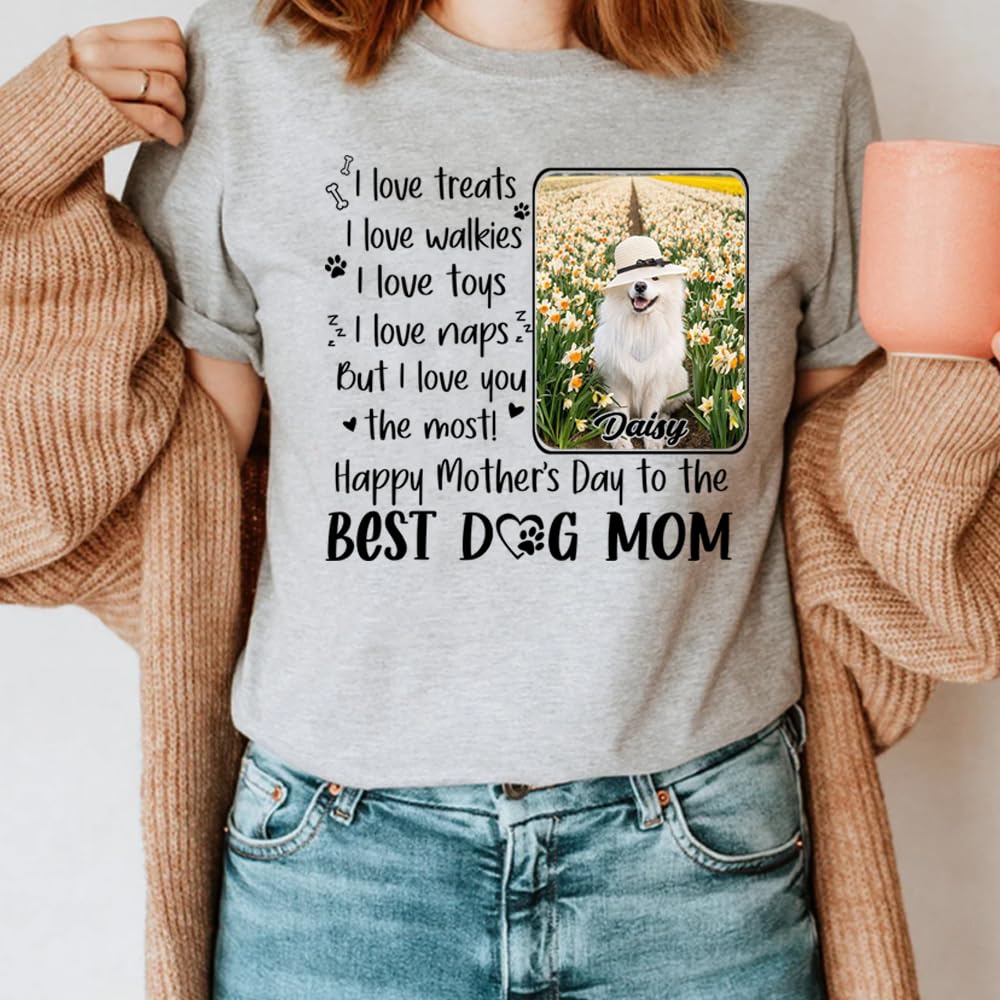 Personalized -- Dog Mom T-Shirt -- Gift Mother's Day, Custom Dog Mom Shirt, Gift for Mom, Grandma, Birthday, Mother's Day, Christmas, TCoU Recommendations from Amazon Products