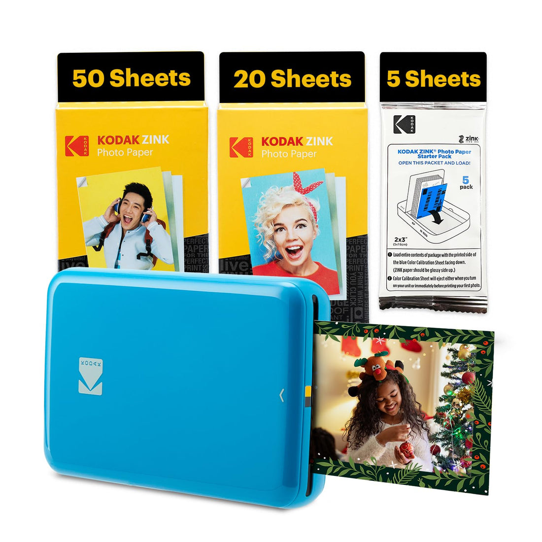 x-Amazon Best Finds - Gifts-electronics -- KODAK Step Instant Photo Printer, Zink 2x3” Color Sticky-Back Photos, Bluetooth Compatible with iOS & Android Devices, Editing App, Blue
