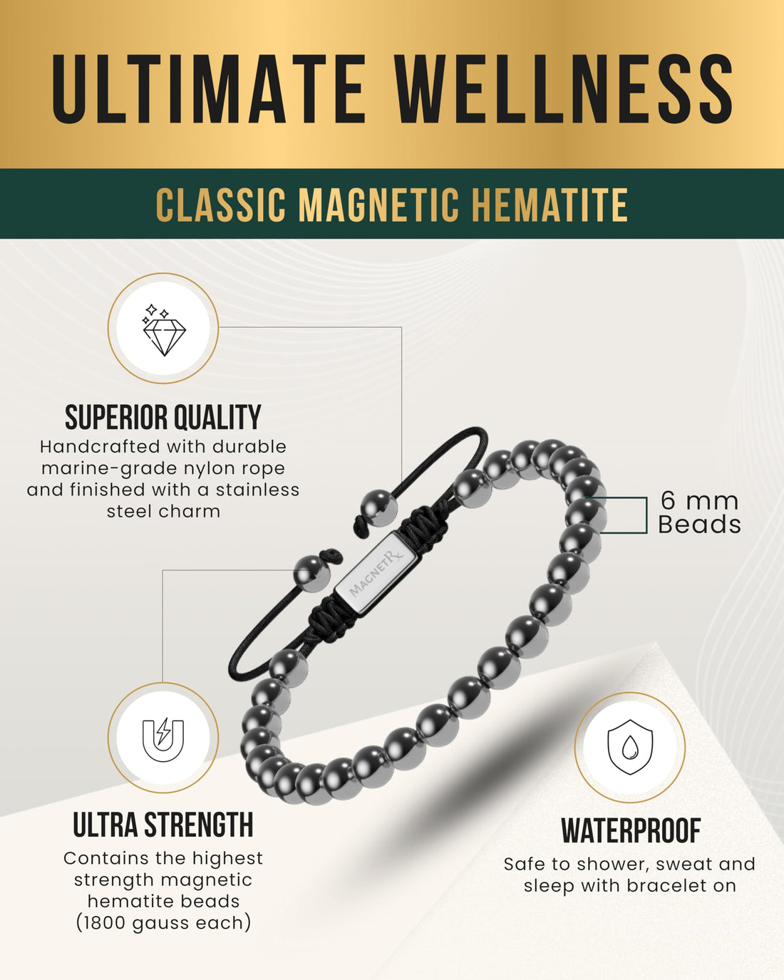 Copper Jewelry--MagnetRX® Magnetic Bracelets for Men & Women – MAX Strength Magnetic Hematite & Copper Bracelet with 8mm Solid Copper Beads (Double Copper), TCoU Recommendations from Amazon Products