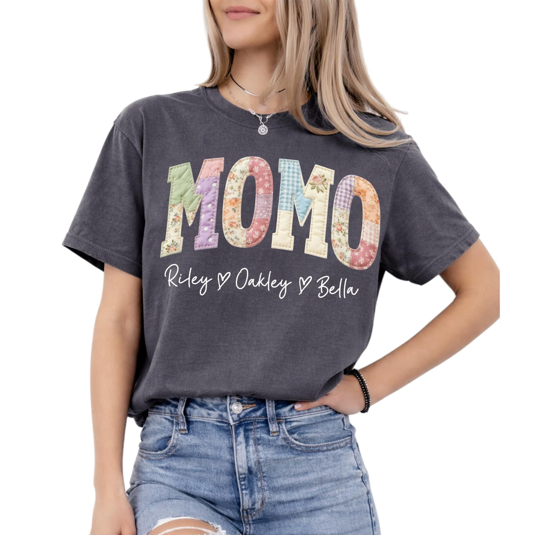 Grandma's -- Mother's Day-Personalized T-shirts--NAZENTI Personalized Gigi Shirt Gifts for Grandma, Custom Grandma Faux Patchwork Shirt with Grandkids Name, TCoU Recommendations from Amazon Products