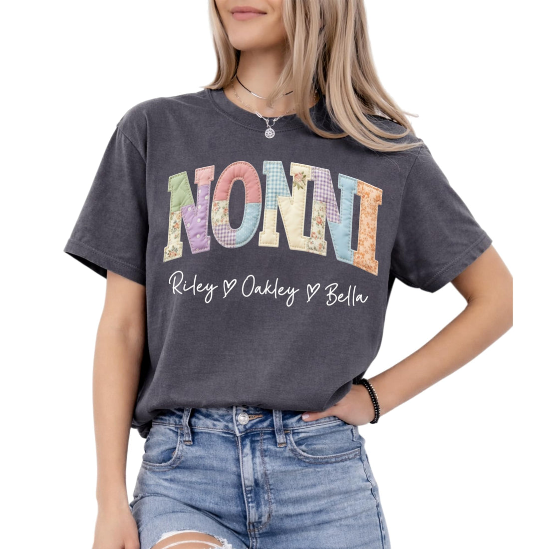 Grandma's -- Mother's Day-Personalized T-shirts--NAZENTI Personalized Gigi Shirt Gifts for Grandma, Custom Grandma Faux Patchwork Shirt with Grandkids Name, TCoU Recommendations from Amazon Products