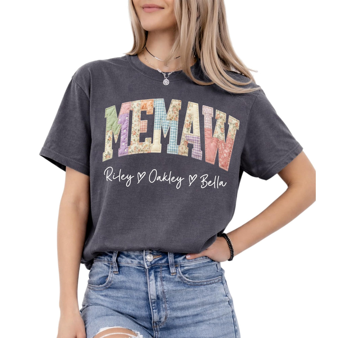 Grandma's -- Mother's Day-Personalized T-shirts--NAZENTI Personalized Gigi Shirt Gifts for Grandma, Custom Grandma Faux Patchwork Shirt with Grandkids Name, TCoU Recommendations from Amazon Products