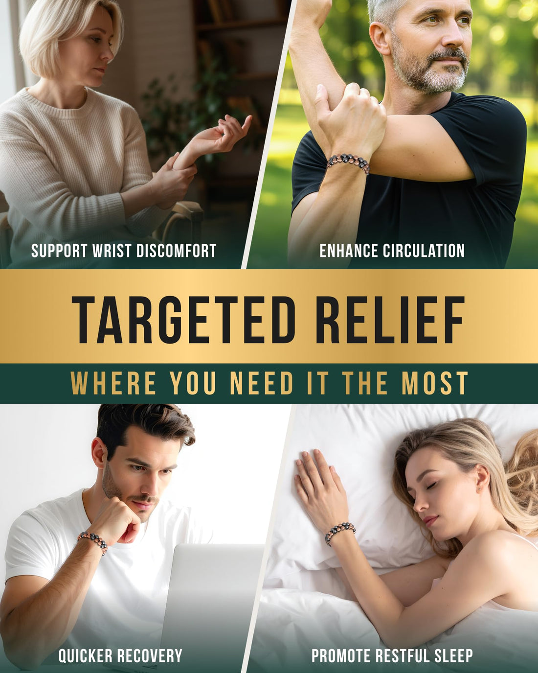 Copper Jewelry--MagnetRX® Magnetic Bracelets for Men & Women – MAX Strength Magnetic Hematite & Copper Bracelet with 8mm Solid Copper Beads (Double Copper), TCoU Recommendations from Amazon Products