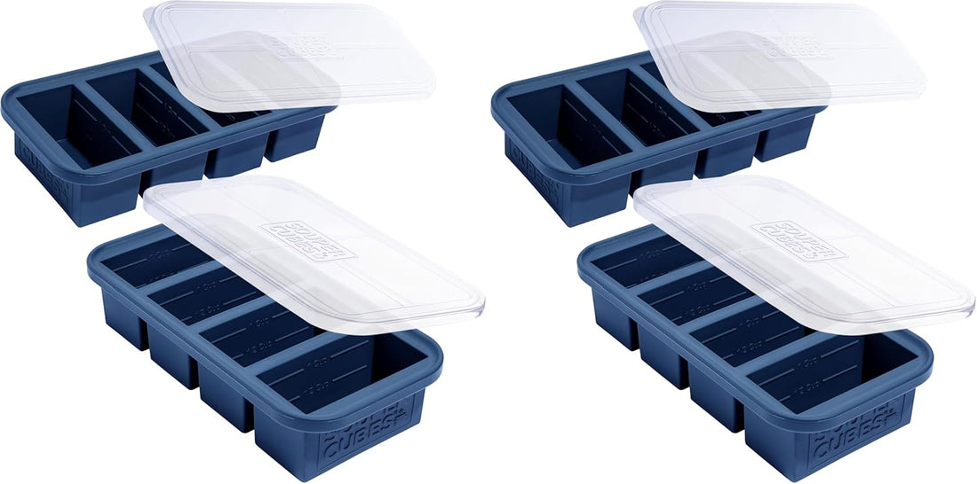 x-Amazon Best Finds - Kitchen -- Souper Cubes 1 Cup Silicone Freezer Molds with Lids, Aqua, 2-Pack