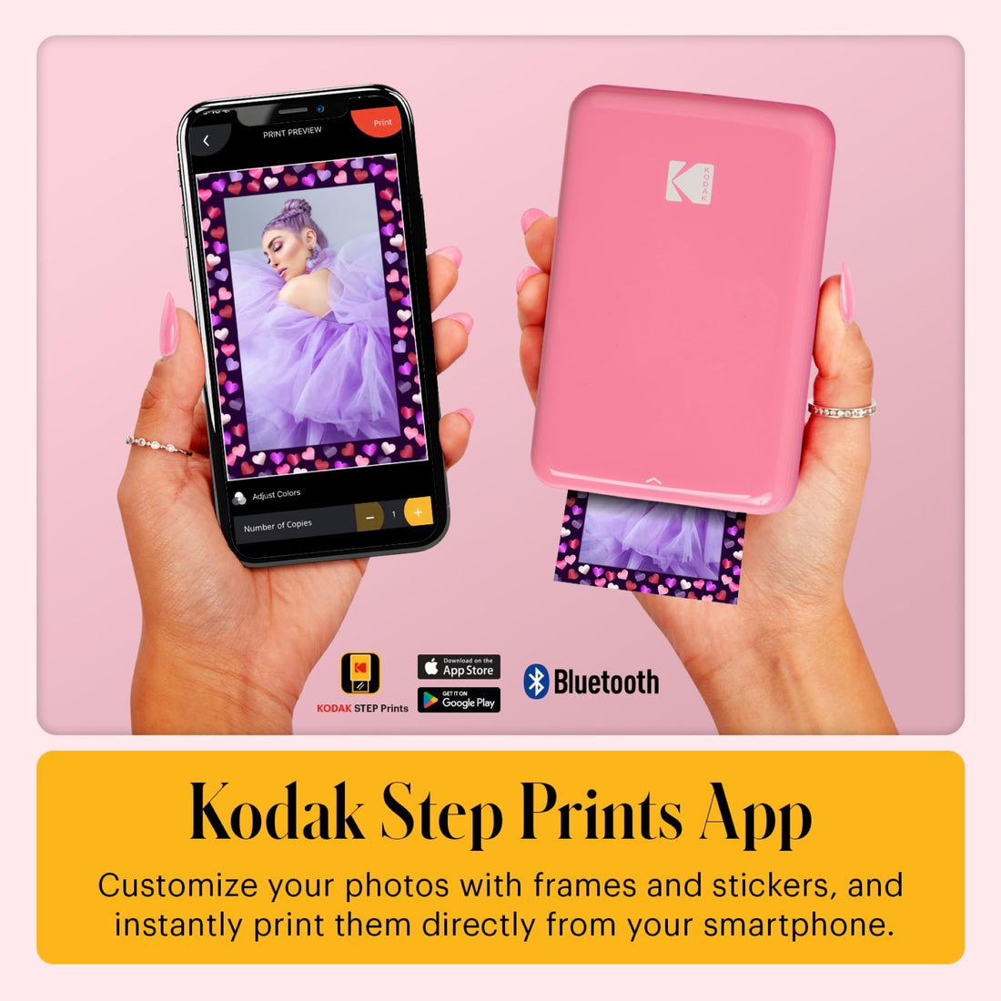 x-Amazon Best Finds - Gifts-electronics -- KODAK Step Instant Photo Printer, Zink 2x3” Color Sticky-Back Photos, Bluetooth Compatible with iOS & Android Devices, Editing App, Blue