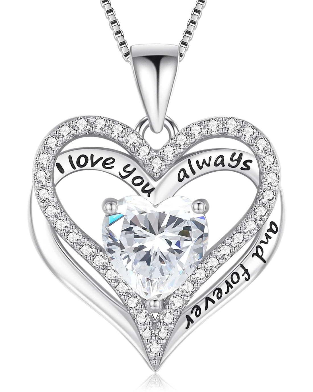Always & Forever--I Love you Heart Necklace--S925 Sterling Silver Necklace for Women, TCoU Recommendations from Amazon Products