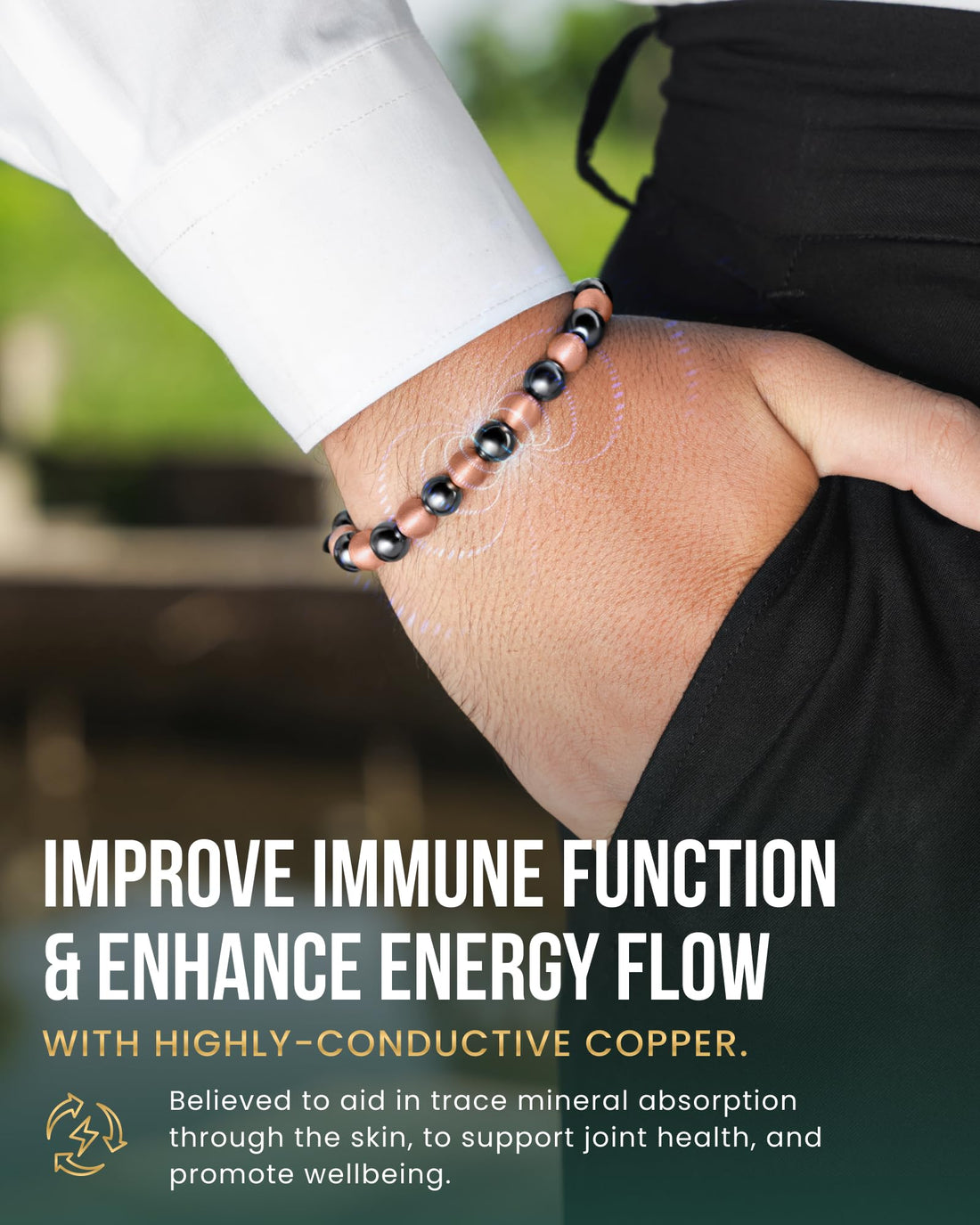 Copper Jewelry--MagnetRX® Magnetic Bracelets for Men & Women – MAX Strength Magnetic Hematite & Copper Bracelet with 8mm Solid Copper Beads (Double Copper), TCoU Recommendations from Amazon Products