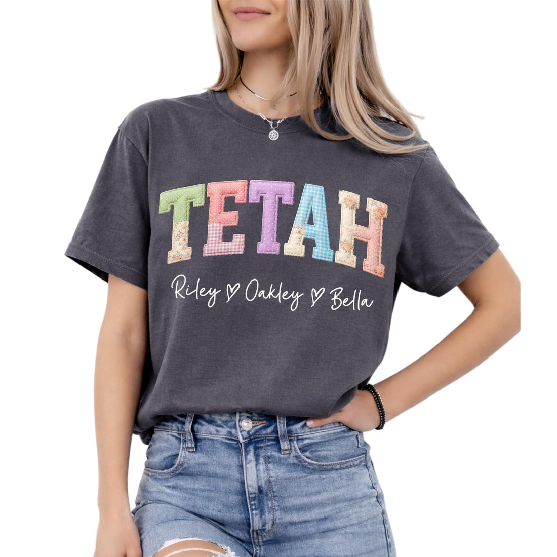 Grandma's -- Mother's Day-Personalized T-shirts--NAZENTI Personalized Gigi Shirt Gifts for Grandma, Custom Grandma Faux Patchwork Shirt with Grandkids Name, TCoU Recommendations from Amazon Products