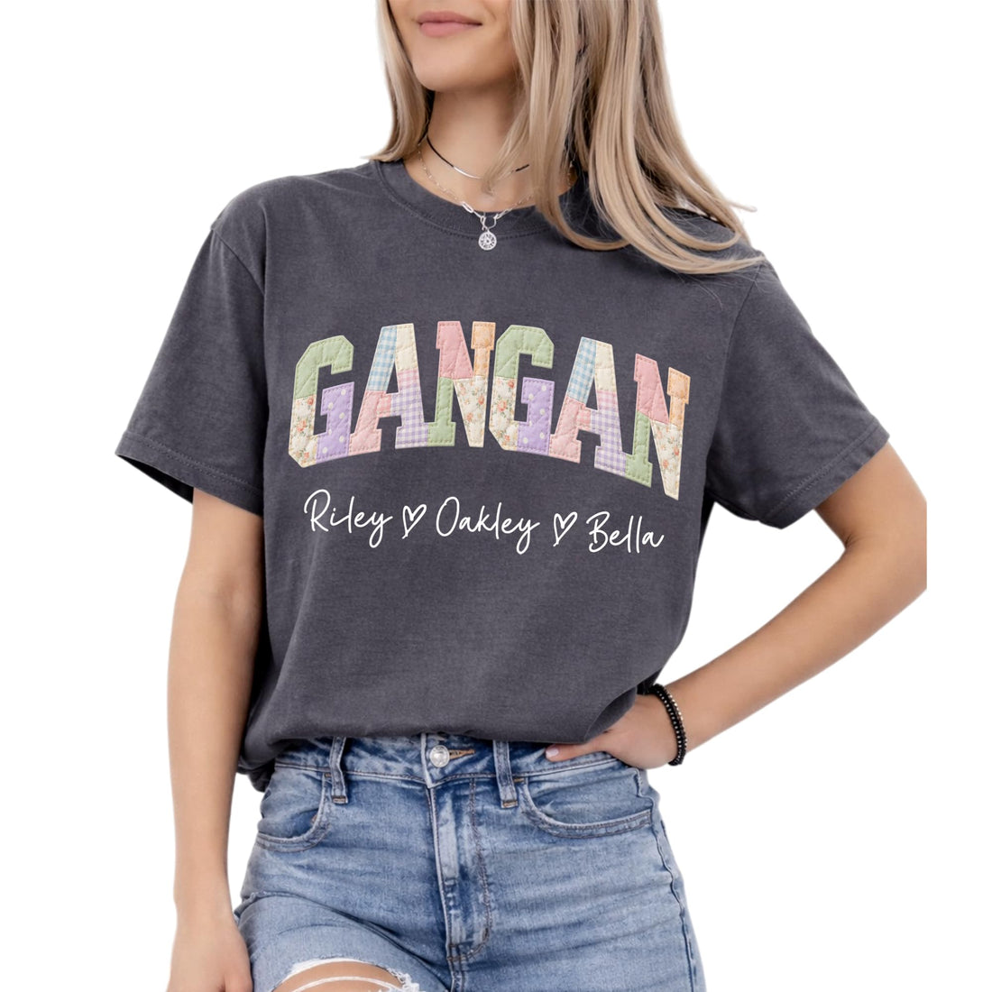 Grandma's -- Mother's Day-Personalized T-shirts--NAZENTI Personalized Gigi Shirt Gifts for Grandma, Custom Grandma Faux Patchwork Shirt with Grandkids Name, TCoU Recommendations from Amazon Products