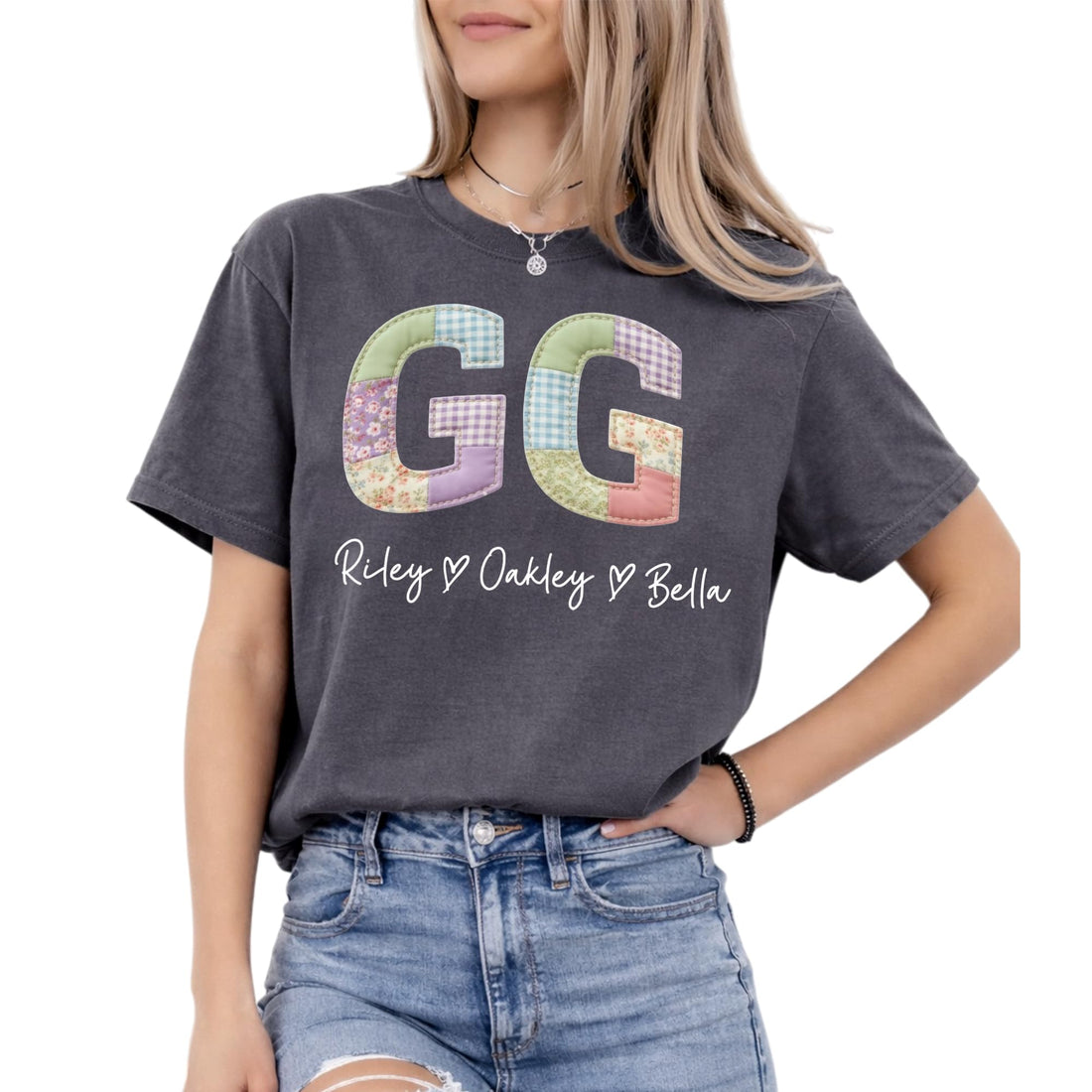 Grandma's -- Mother's Day-Personalized T-shirts--NAZENTI Personalized Gigi Shirt Gifts for Grandma, Custom Grandma Faux Patchwork Shirt with Grandkids Name, TCoU Recommendations from Amazon Products
