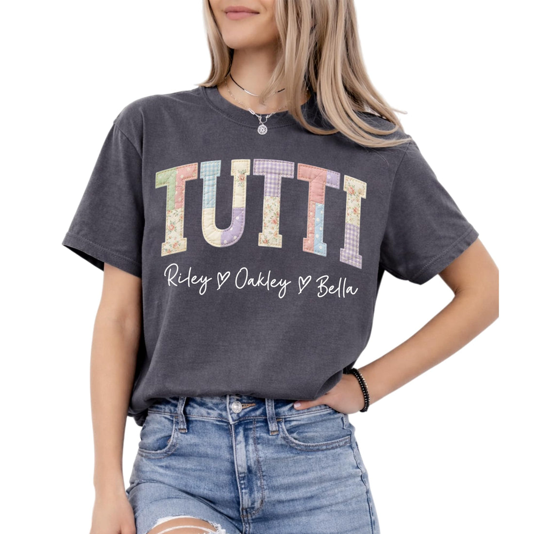 Grandma's -- Mother's Day-Personalized T-shirts--NAZENTI Personalized Gigi Shirt Gifts for Grandma, Custom Grandma Faux Patchwork Shirt with Grandkids Name, TCoU Recommendations from Amazon Products