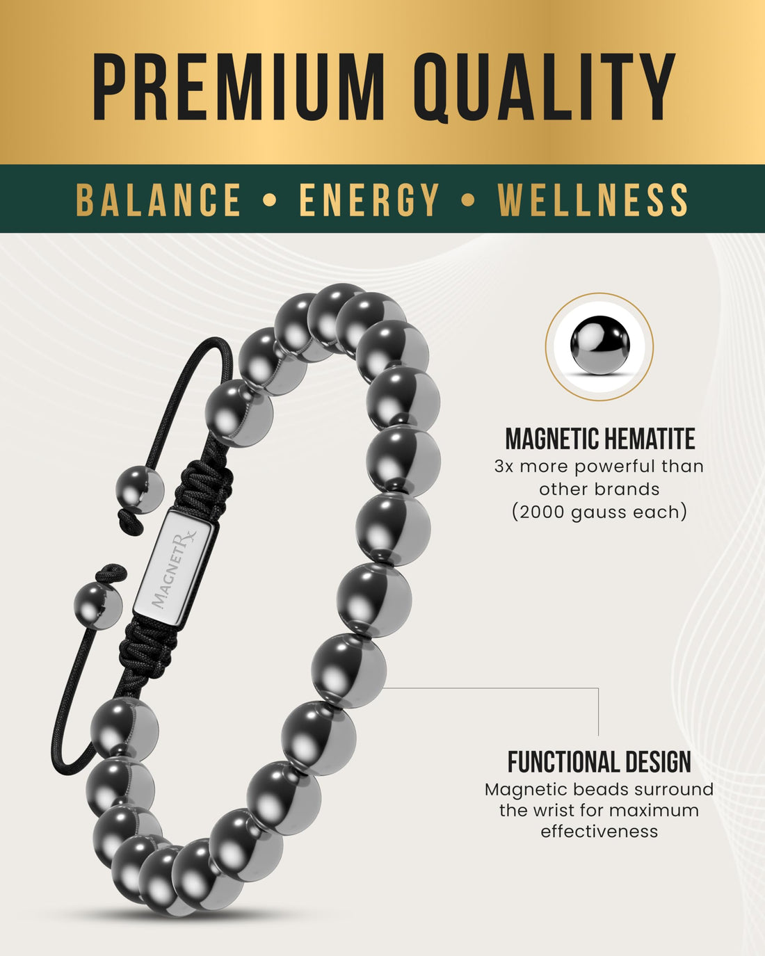 Copper Jewelry--MagnetRX® Magnetic Bracelets for Men & Women – MAX Strength Magnetic Hematite & Copper Bracelet with 8mm Solid Copper Beads (Double Copper), TCoU Recommendations from Amazon Products