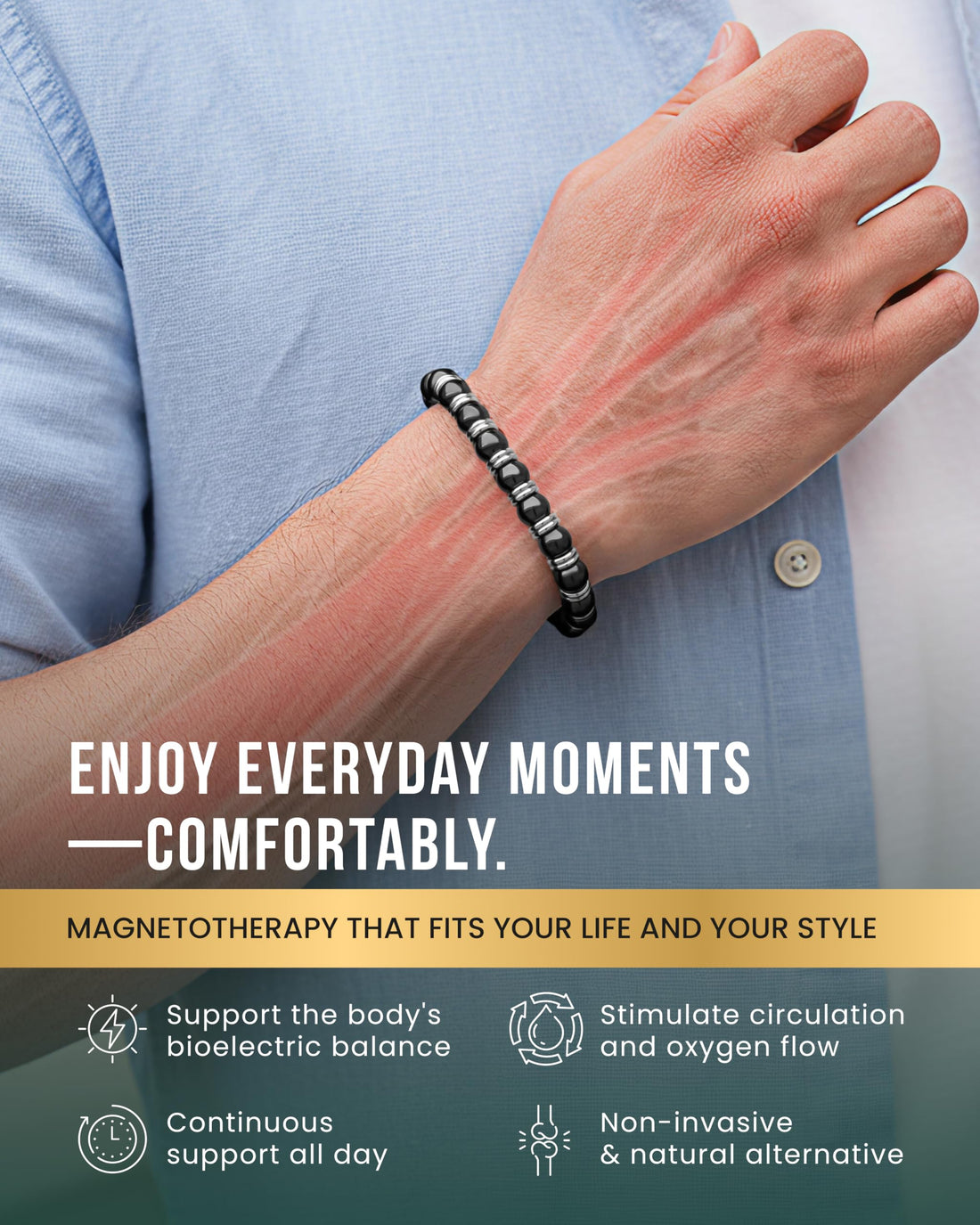 Copper Jewelry--MagnetRX® Magnetic Bracelets for Men & Women – MAX Strength Magnetic Hematite & Copper Bracelet with 8mm Solid Copper Beads (Double Copper), TCoU Recommendations from Amazon Products