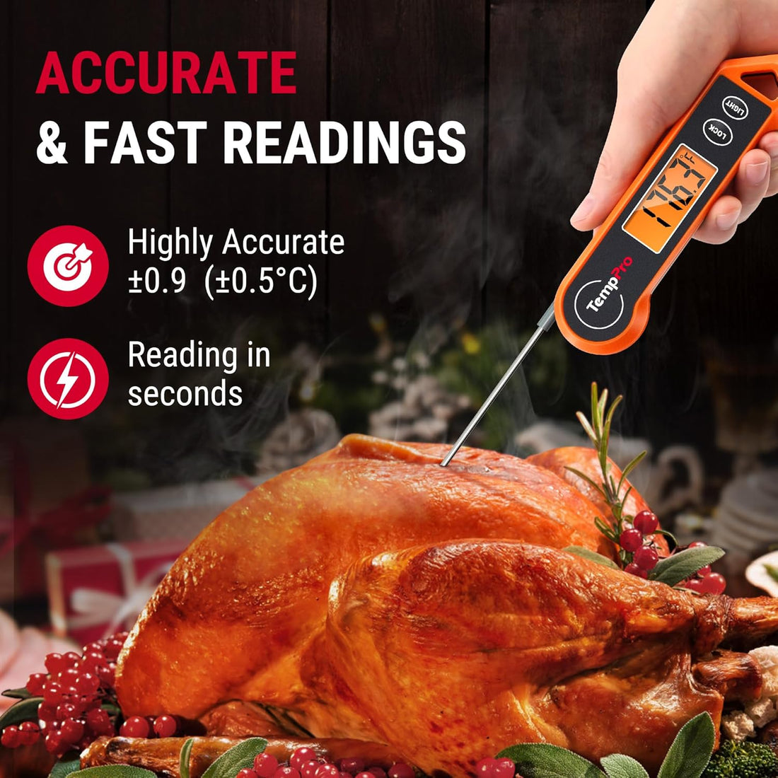 x-Amazon Best Finds - Kitchen - TempPro TempSwift 1 Sec Instant Read Meat Thermometer Digital