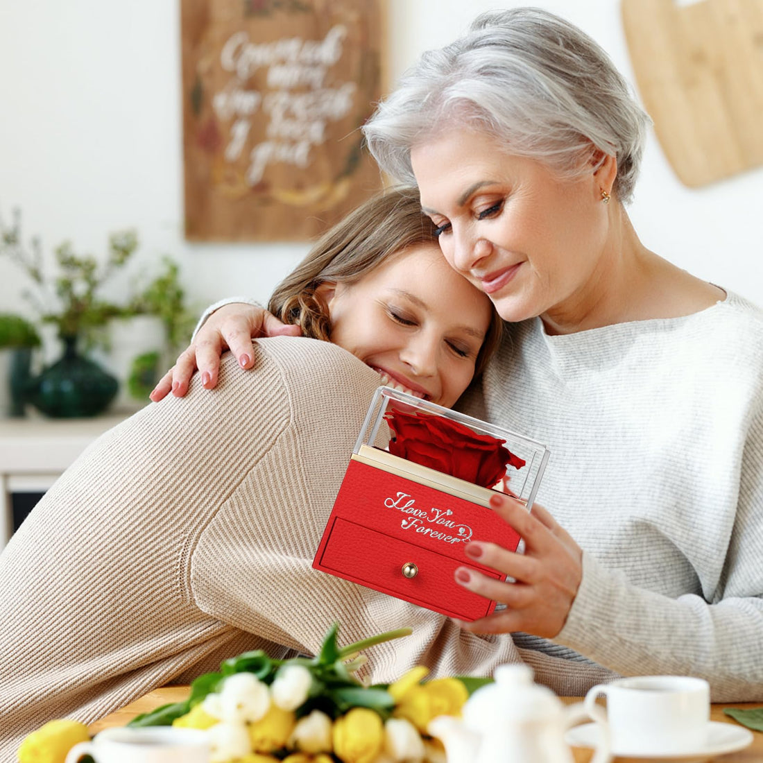 Heart Shaped Necklace--NEWNOVE Preserved Real Purple Rose with Angle Wings Necklace, Valentines Day Flowers Gifts for Mom Grandma Wife Girlfriend, I Love You Gifts for Her, Anniversary or Birthday Gifts for Women, TCoU Recommendations from Amazon Products