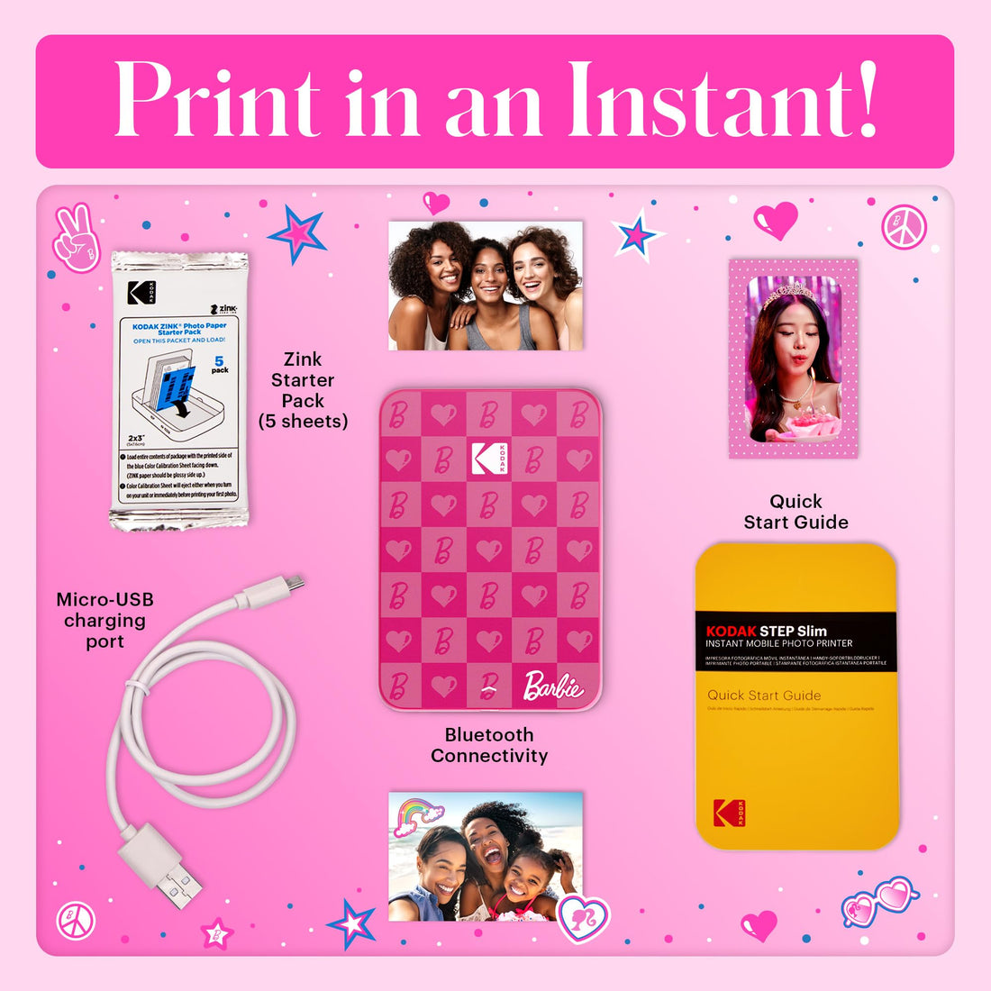 x-Amazon Best Finds - Gifts-electronics -- KODAK Step Instant Photo Printer, Zink 2x3” Color Sticky-Back Photos, Bluetooth Compatible with iOS & Android Devices, Editing App, Blue