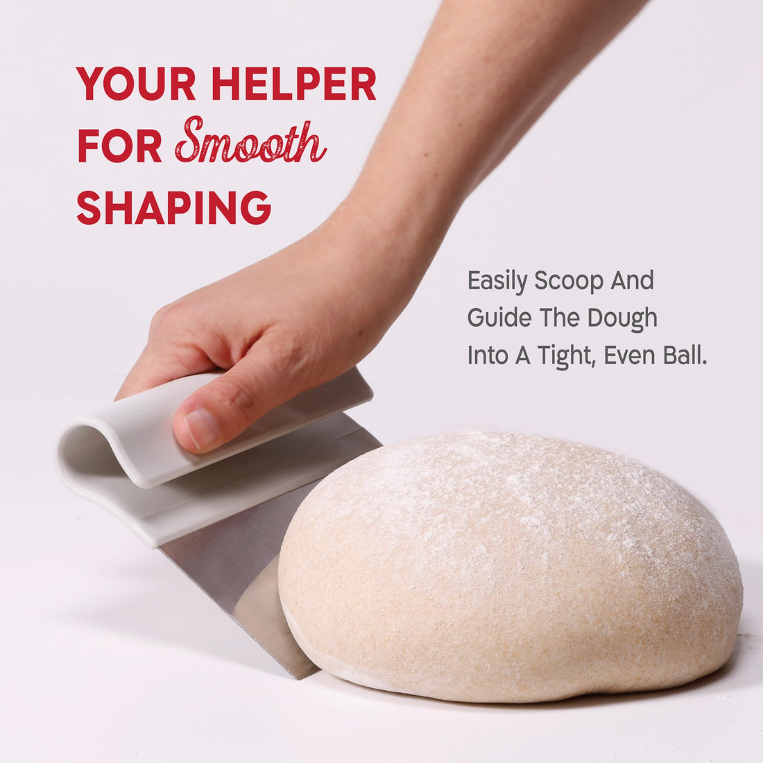 Dough Scraper & Baker’s Brush Set from KneadAce . Stainless Steel Bench Scraper & Flour Cleaning Brush. Kitchen Tool for Pastry, Sourdough and Baking Prep Bread Dough Cutter, Gift For Bakers (White/Red), TCoU Recommendations from Amazon Products