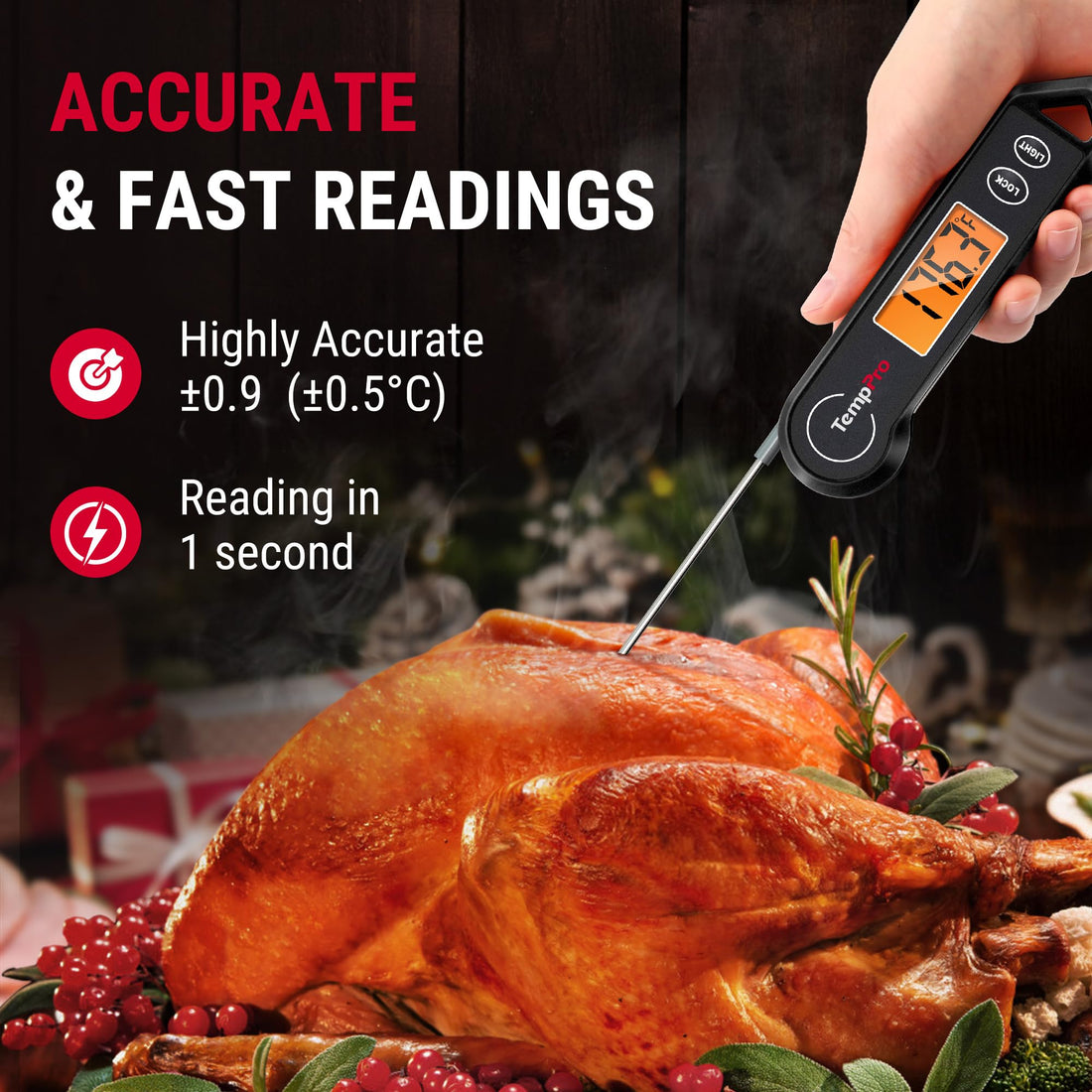 x-Amazon Best Finds - Kitchen - TempPro TempSwift 1 Sec Instant Read Meat Thermometer Digital