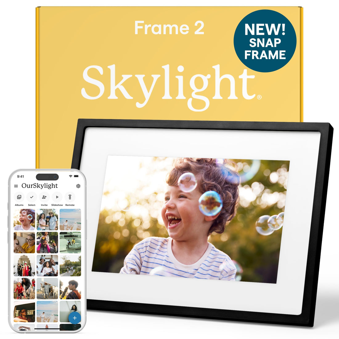 x-Amazon Best Finds - Gifts-Electronics --Skylight Digital Picture Frame, Load from Phone Capability, 10" White