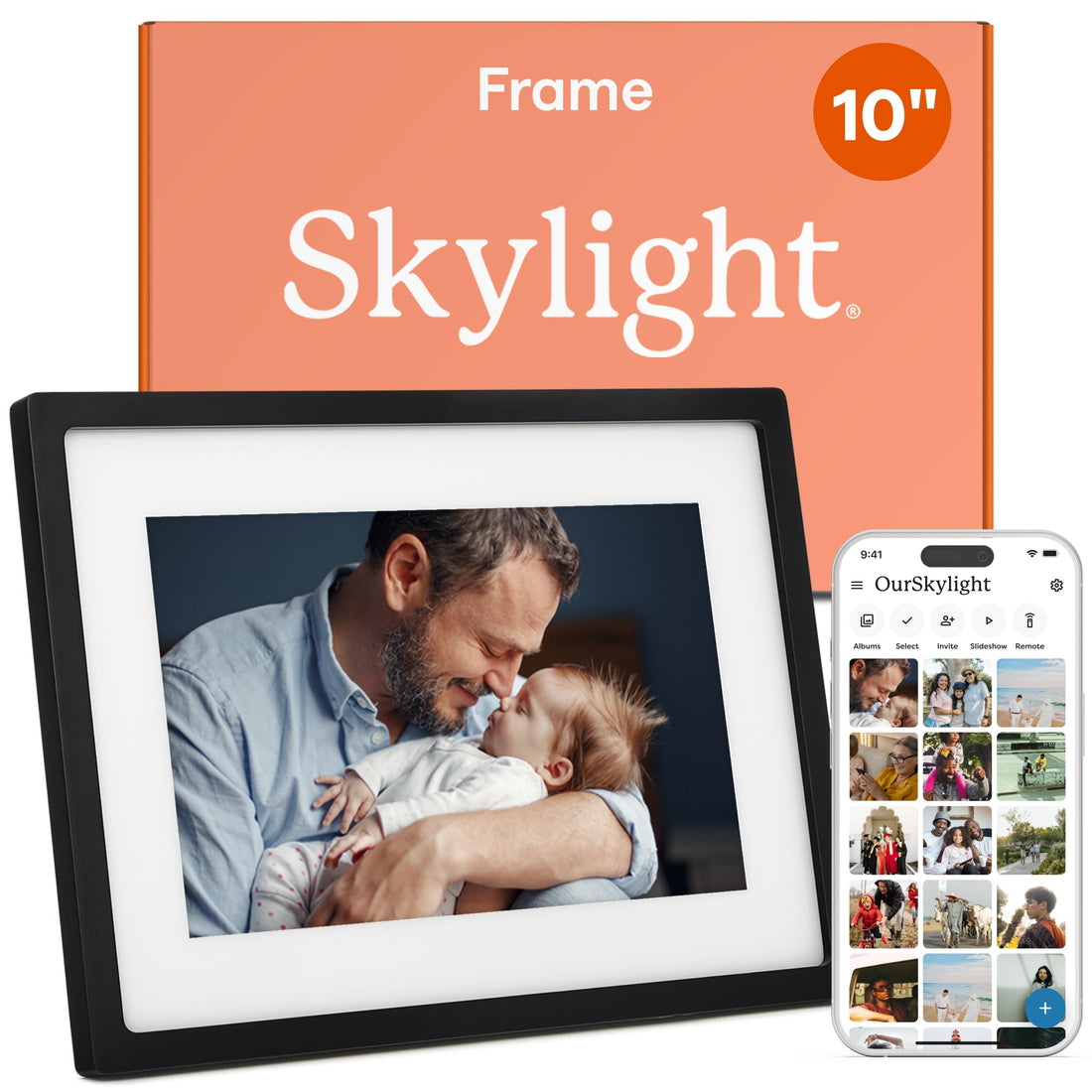 x-Amazon Best Finds - Gifts-Electronics --Skylight Digital Picture Frame, Load from Phone Capability, 10" White