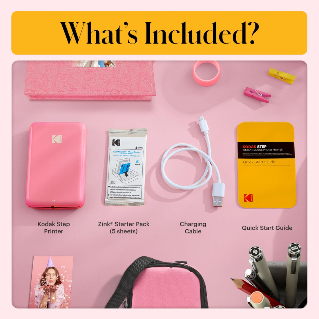 x-Amazon Best Finds - Gifts-electronics -- KODAK Step Instant Photo Printer, Zink 2x3” Color Sticky-Back Photos, Bluetooth Compatible with iOS & Android Devices, Editing App, Blue
