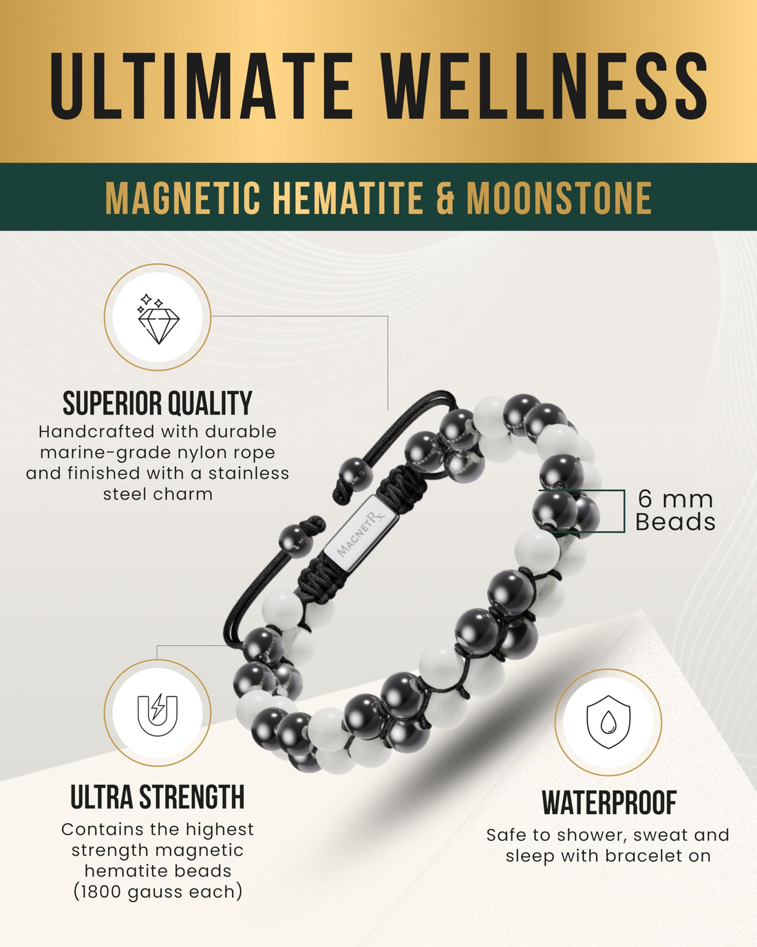 Copper Jewelry--MagnetRX® Magnetic Bracelets for Men & Women – MAX Strength Magnetic Hematite & Copper Bracelet with 8mm Solid Copper Beads (Double Copper), TCoU Recommendations from Amazon Products