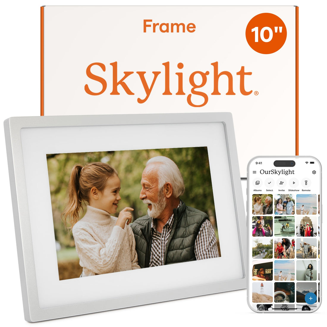x-Amazon Best Finds - Gifts-Electronics --Skylight Digital Picture Frame, Load from Phone Capability, 10" White