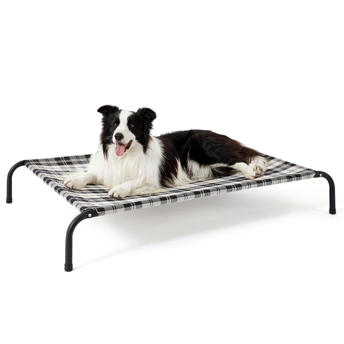 Bedsure Outdoor Elevated Dog Bed Large Sized Dog, Portable Indoor & Outdoor Cooling Raised Cot Pet Hammock Bed with Skid-Resistant Feet, Frame with Breathable Mesh, Grey, 49 inches