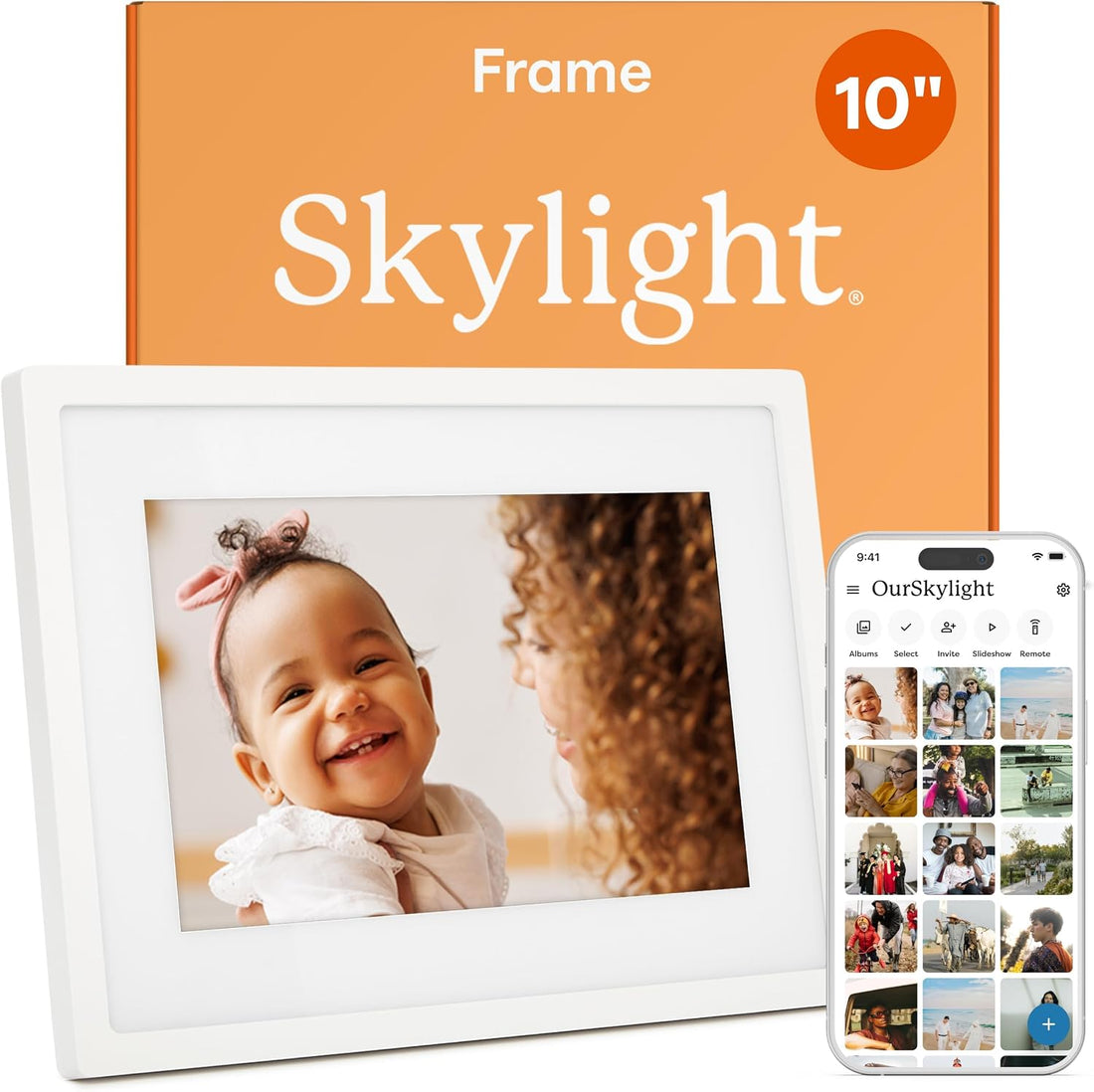 x-Amazon Best Finds - Gifts-Electronics --Skylight Digital Picture Frame, Load from Phone Capability, 10" White