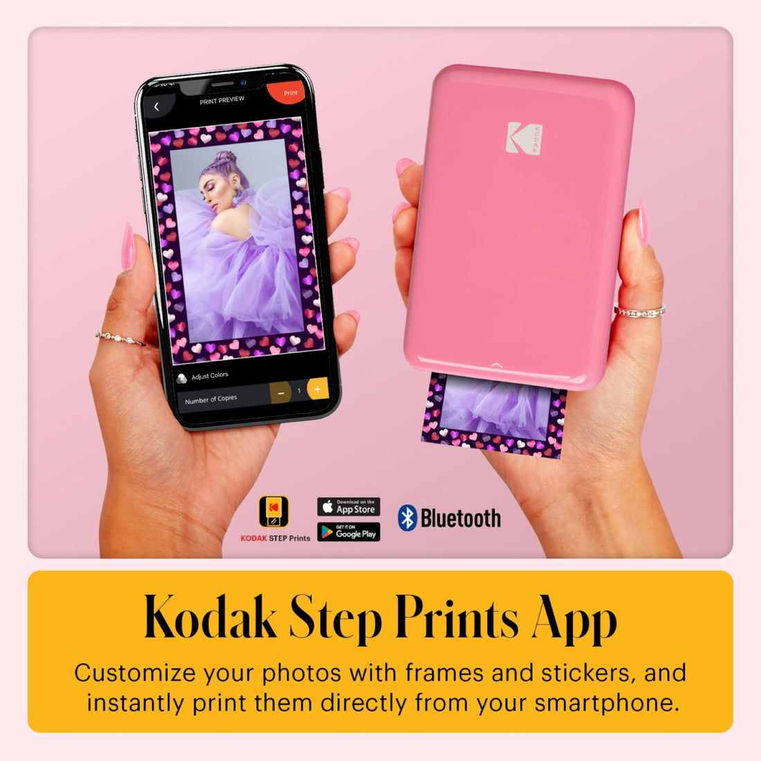 x-Amazon Best Finds - Gifts-electronics -- KODAK Step Instant Photo Printer, Zink 2x3” Color Sticky-Back Photos, Bluetooth Compatible with iOS & Android Devices, Editing App, Blue