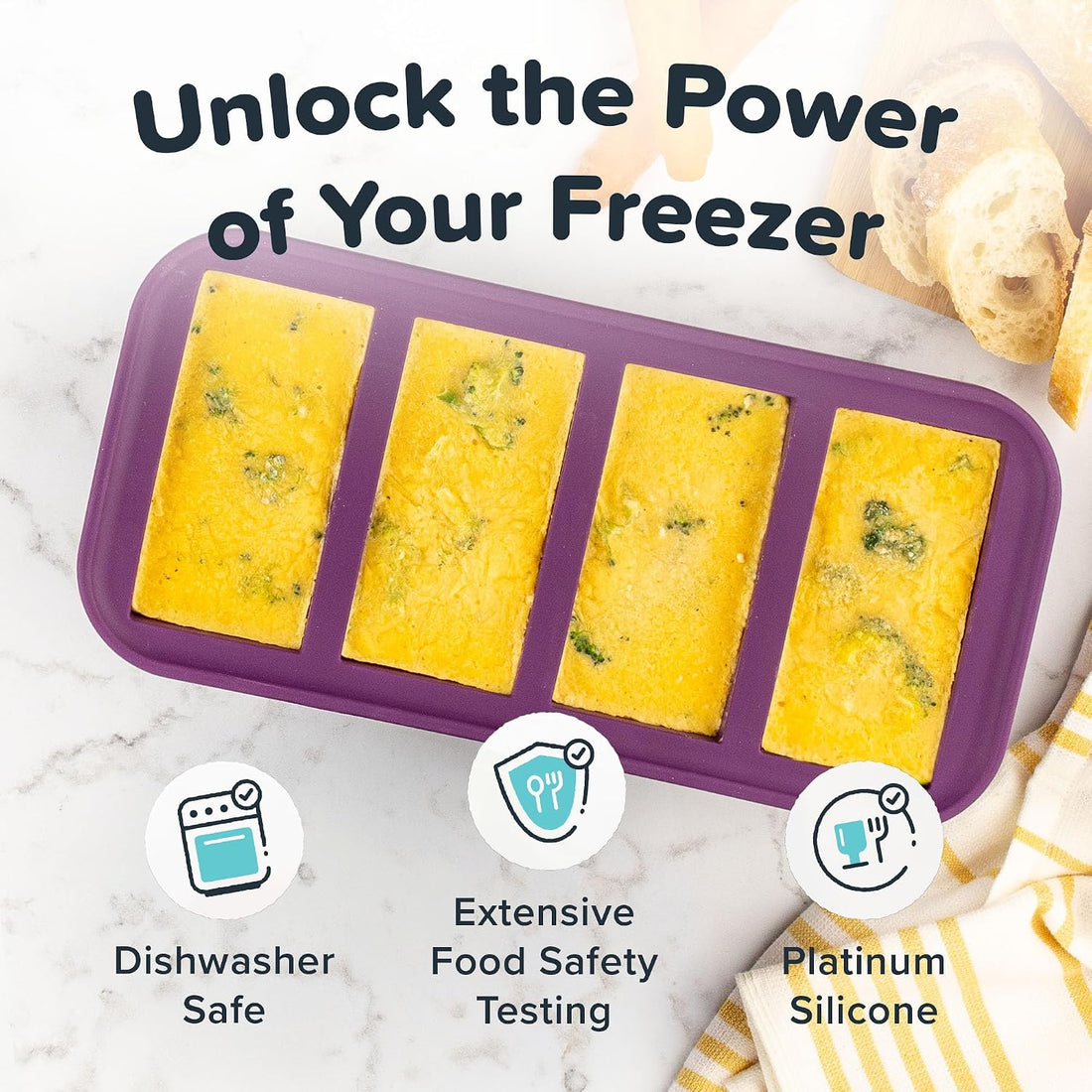 x-Amazon Best Finds - Kitchen -- Souper Cubes 1 Cup Silicone Freezer Molds with Lids, Aqua, 2-Pack