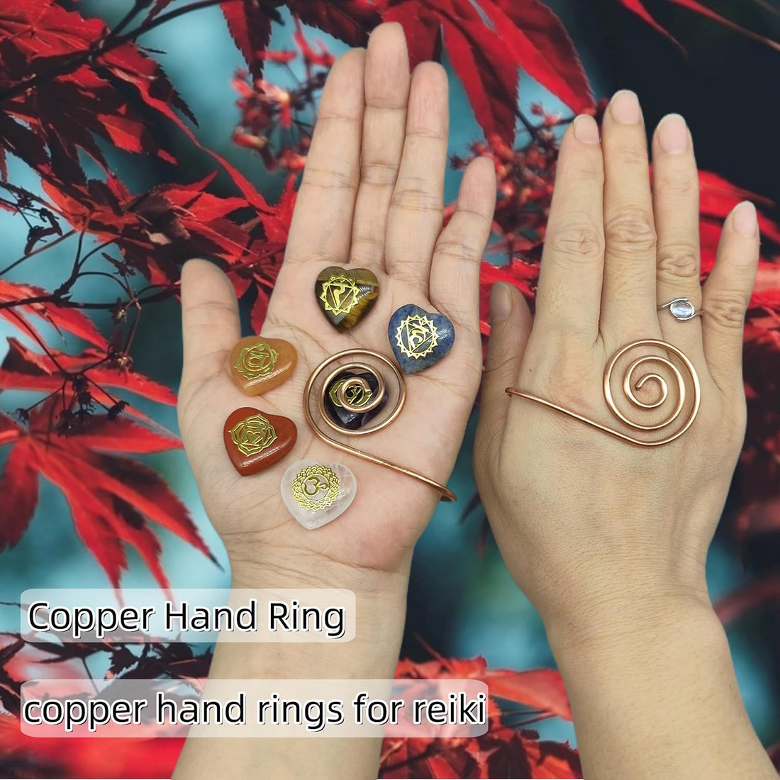 Copper Energy Spiral Hand Rings, Reiki Palm Ring, Copper Palm Ring Reiki Spiral Hand Rings for Meditation & Energy Healing for Crystal Work Mother’s Day Present, TCoU Recommendations from Amazon Products