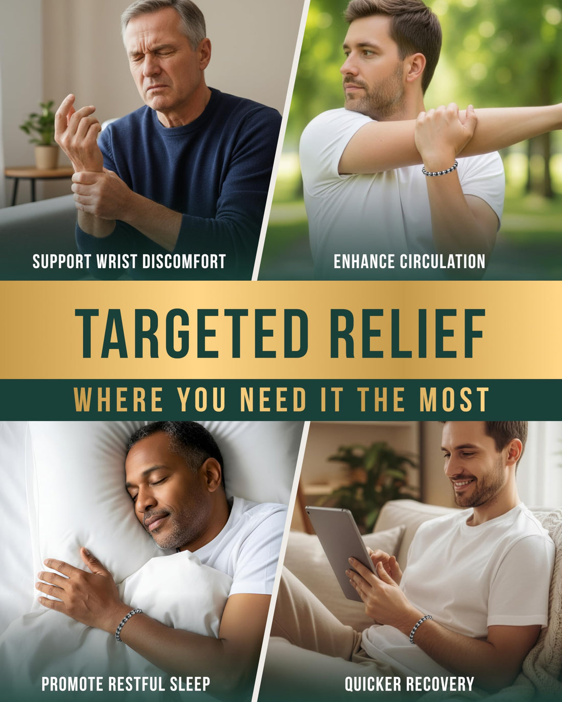 Copper Jewelry--MagnetRX® Magnetic Bracelets for Men & Women – MAX Strength Magnetic Hematite & Copper Bracelet with 8mm Solid Copper Beads (Double Copper), TCoU Recommendations from Amazon Products