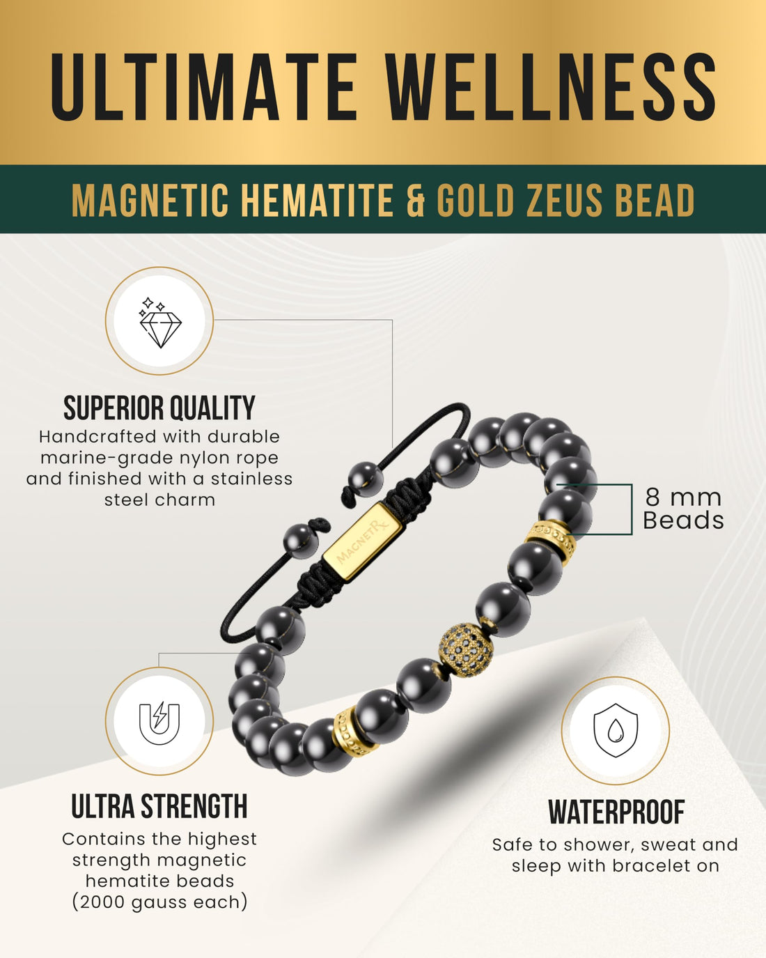 Copper Jewelry--MagnetRX® Magnetic Bracelets for Men & Women – MAX Strength Magnetic Hematite & Copper Bracelet with 8mm Solid Copper Beads (Double Copper), TCoU Recommendations from Amazon Products