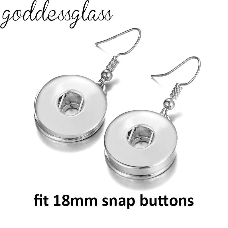 Snap Button Jewelry - Eardrop earrings. Simple style. 12mm/18mm snap earring fit 12mm/18mm snap jewelry-warning-verify snap button sizes.