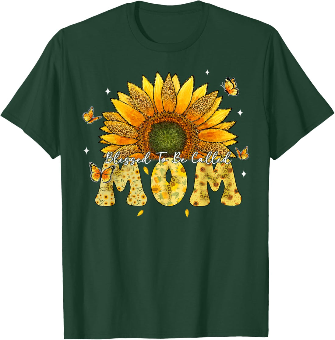 Mother's Day T-Shirt, Leopard Sunflower Blessed to Be Called Mom Cute Mother's Day T-Shirt, TCoU Recommendations from Amazon Products