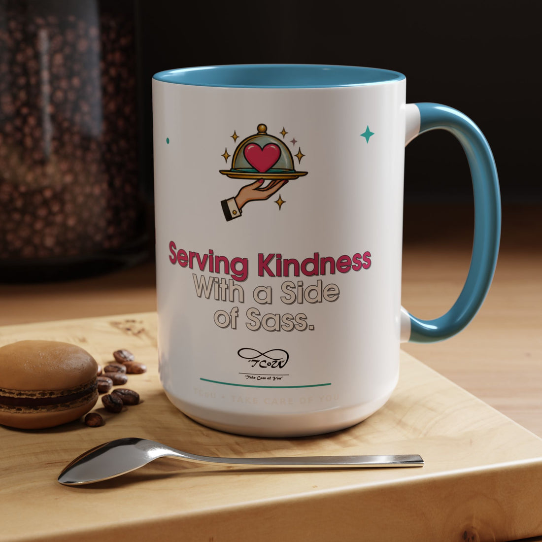 TCoU "Kindness" Coffee Mug — "Serving Kindness with a Side of Sass" Accent Mug