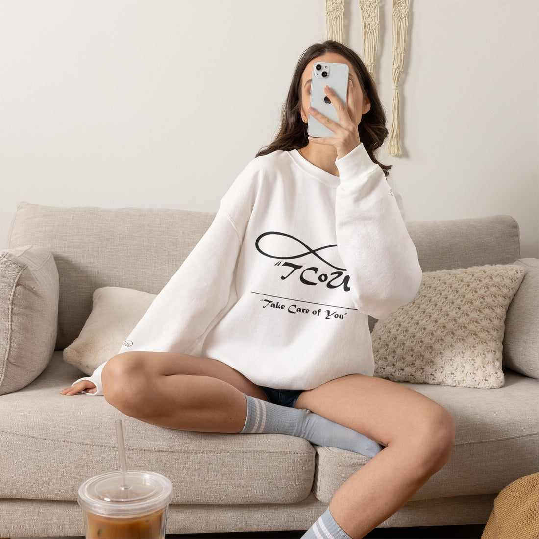Sweatshirt - Crewneck - "Take Care of You" logo and celebrate you back printed sweatshirt