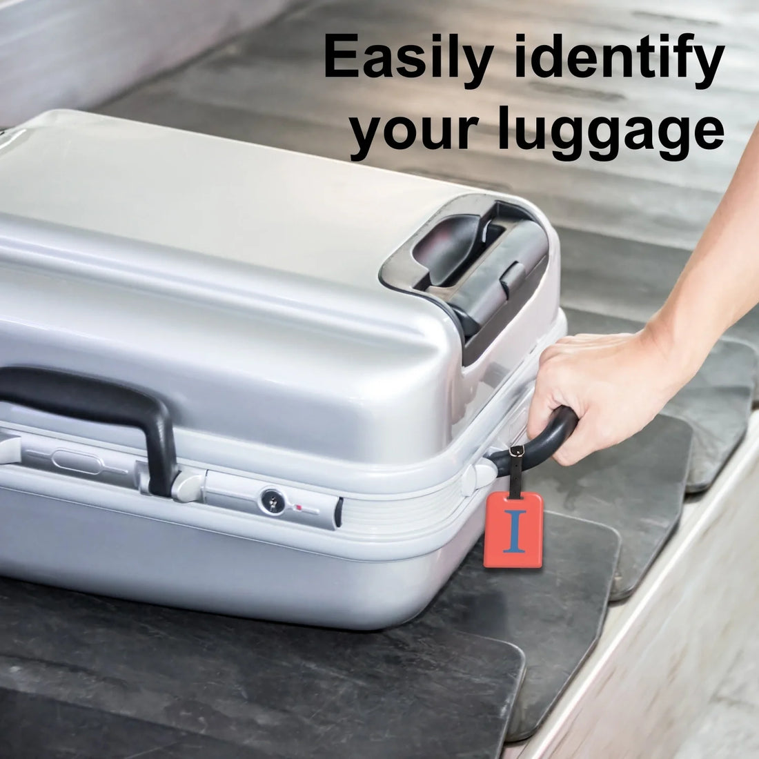 Luggage Smart Tags with QR code for easy scanning contact information, pick Your Initial, pack 2 tags