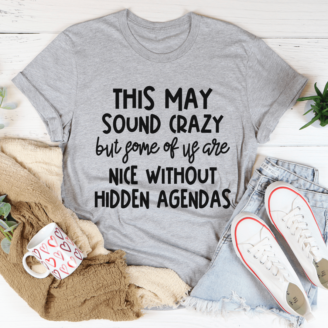 T-shirt--"This May Sound Crazy but some of us are NICE without hidden agendas