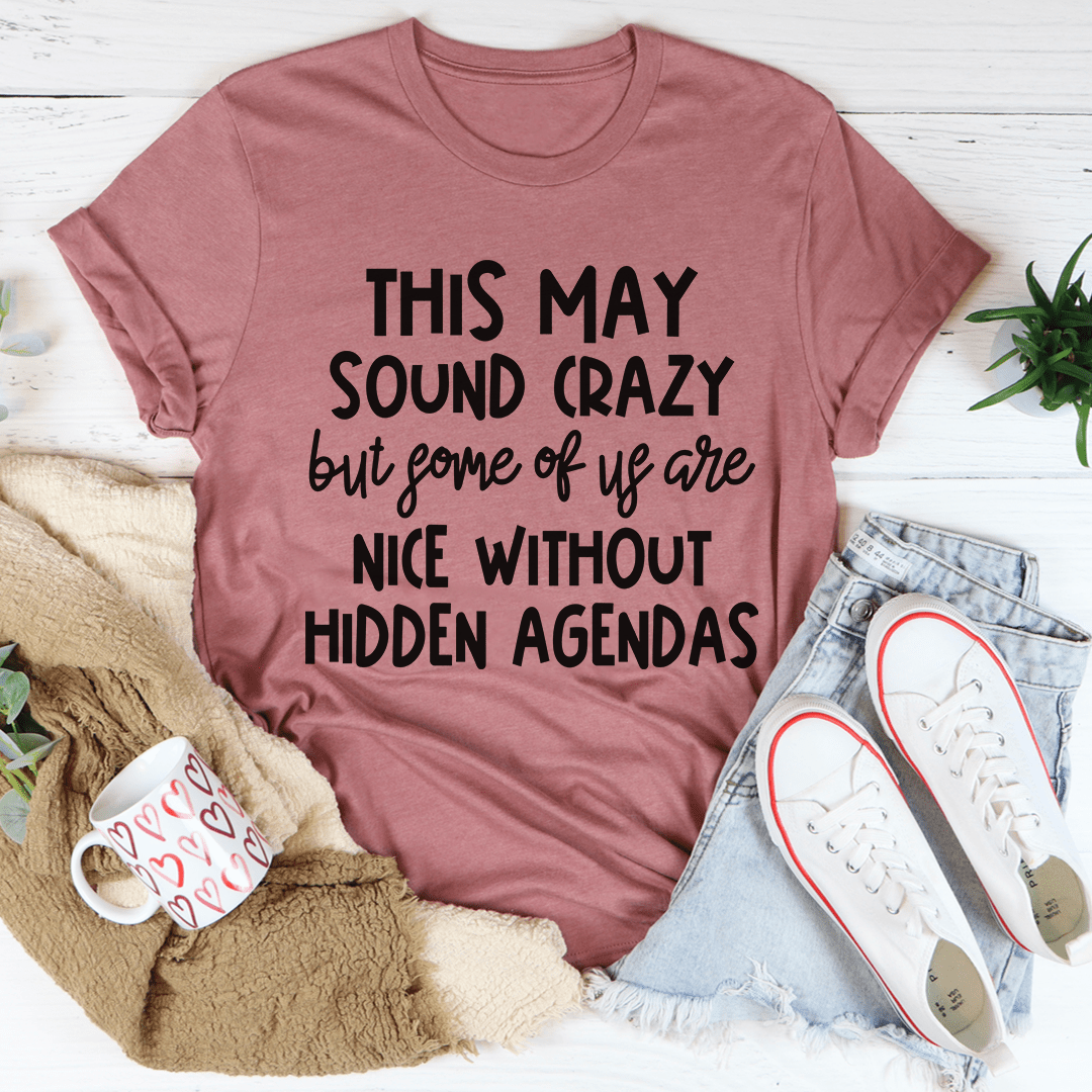 T-shirt--"This May Sound Crazy but some of us are NICE without hidden agendas