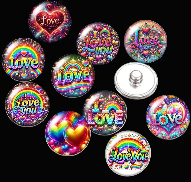 Snap Buttons - Buttons for snap jewelry- sets of 10 pcs each - Motivational Themes. sizes: 12mm/18mm/20mm snap buttons,WARNING: confirm snap jewelry button size, some jewelry may take multiple button sizes. PICK COLOR AND SIZE TO SEE SET CHOSEN.