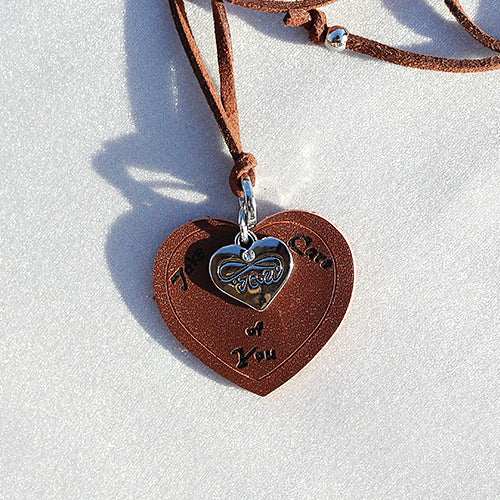TCoU Heart Leather Necklace Represents Love & Light