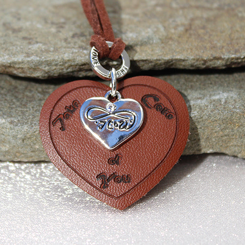 TCoU Heart Leather Necklace Represents Love & Light